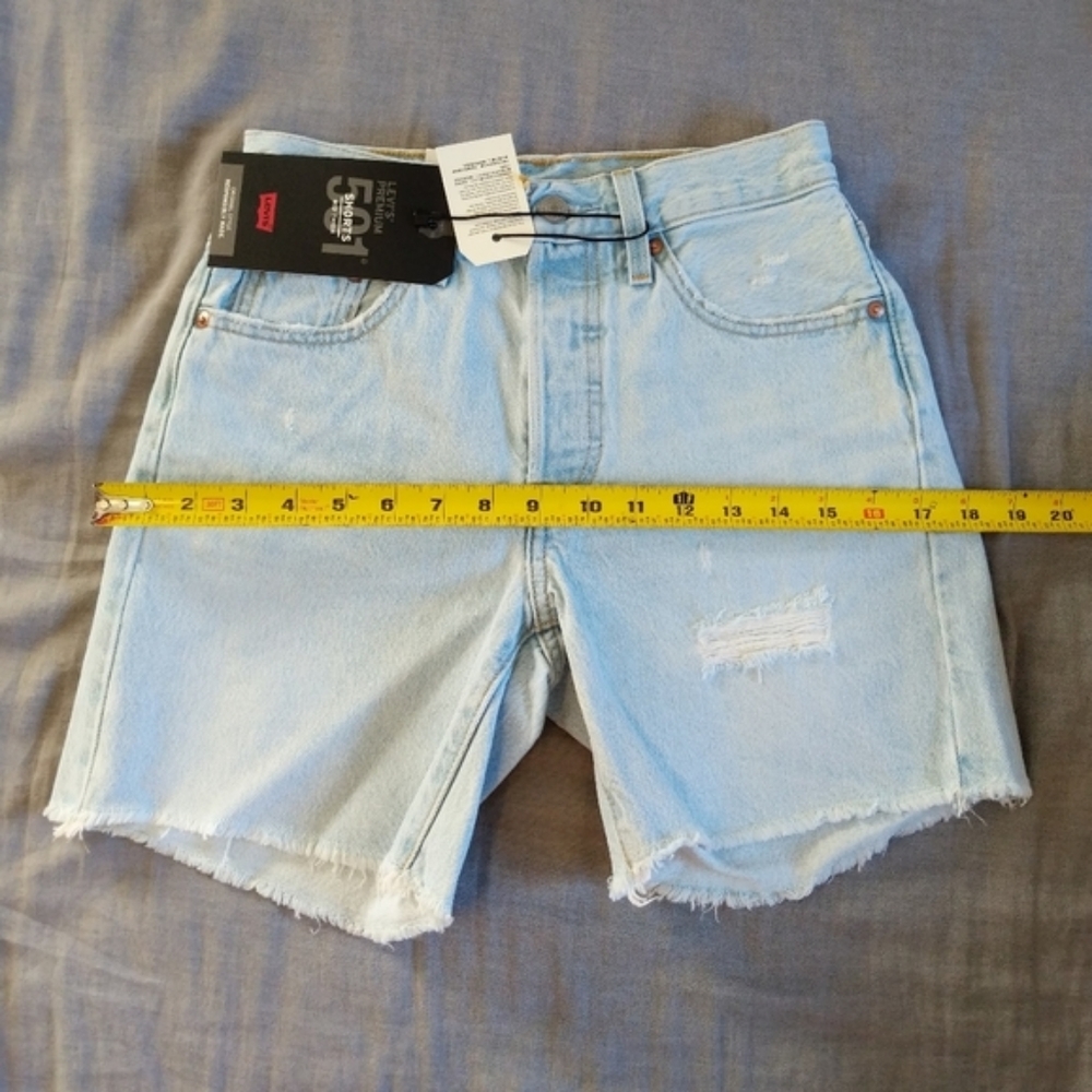 Levi's 501 Mid Thigh Bermuda Jean Denim Long Shorts Pants - Picture 11 of 15